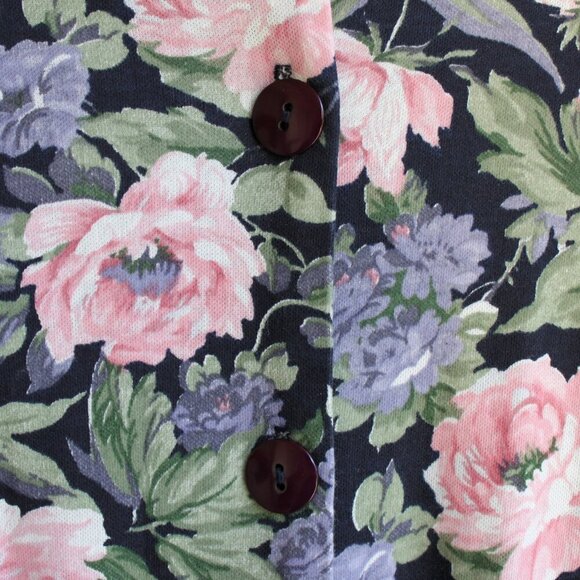 Vintage Stuart Alan Dress Women's Size 10 Floral Long Sleeve - Picture 7 of 10